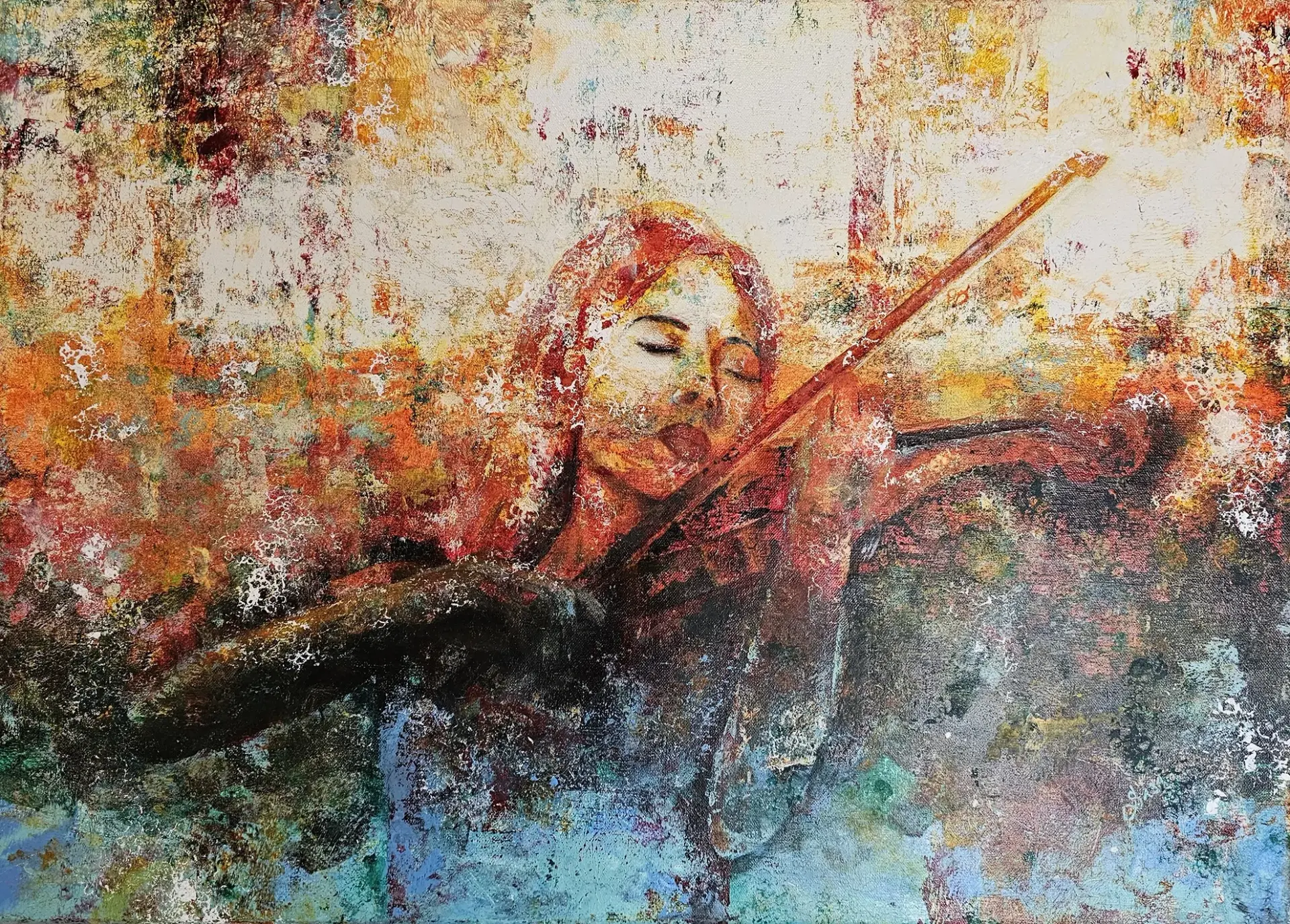 Violinist / Houslistka (cyklus Barevné emoce)